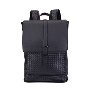 Rucsac negru țesut Dollcini pentru bărbați, rucsac elegant pentru laptop de afaceri - Genți și huse laptop