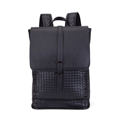 Rucsac negru țesut Dollcini pentru bărbați, rucsac elegant pentru laptop de afaceri