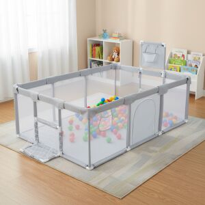 Pepita PLAY ogradica sa zaštitom za kutove i udarce + košarkaški koš + set loptica 120x180 cm #siva 145397499 - Namještaj