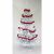 Pepita Premium Deluxe White Artificial Christmas Tree, 1.5m, decorated with red garland, full view