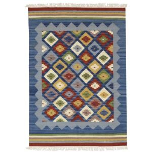 Bakero Kelim classic K-14 sötétkék szőnyeg, 170x230 cm, azték mintás - Bakero