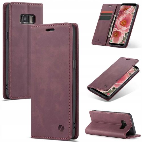 Kollázs a Spacecase piros pénztárca tokról Samsung Galaxy S8-hoz - Spacecase