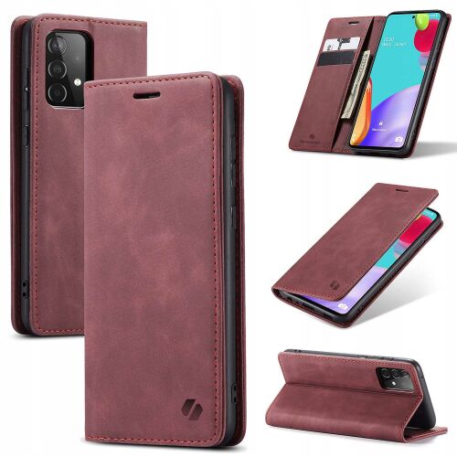 Spacecase Galaxy A52 5G Piros Pénztárca Tok több nézetben - Spacecase