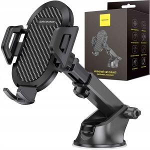 Spacecase SC01 univerzális autós telefontartó műszerfalra és szélvédőre, fekete - Autós pohártartó