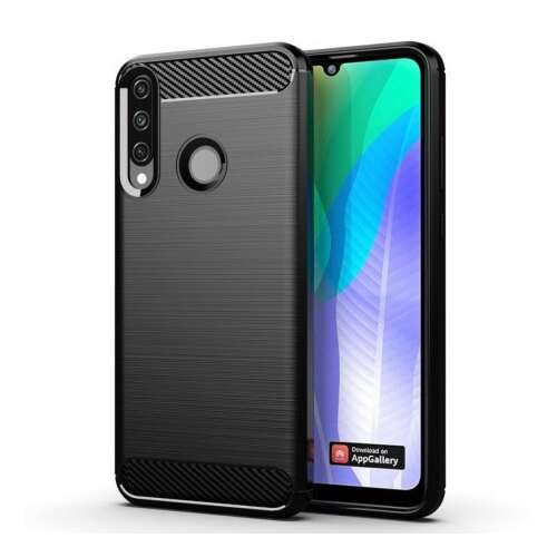 Huawei Y6p Carbon Case karbonmintás szilikon telefontok, Fekete 41424108