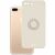 Spacecase iPhone 7/8 Plus Csontszínű Szilikon Gyűrűs Tok iPhone-on - Hátulnézet