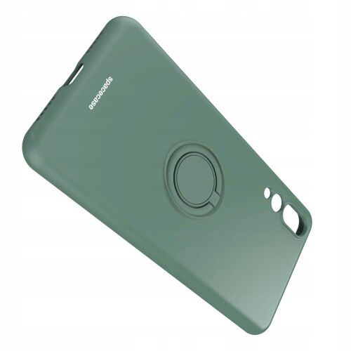 Szögletes Nézet a Spacecase Zöld Szilikon Gyűrűs Tokról Huawei P20 Pro-hoz 