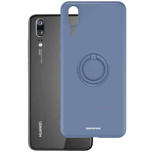 Spacecase Kék Szilikon Gyűrűs Tok Huawei P20 Telefonon - Telefontok