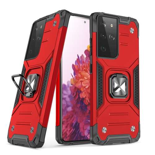 Samsung Galaxy S22 Ultra Wozinsky Ring Armor Kickstand Case, Red