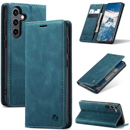 Spacecase pénztárca tok Samsung Galaxy S24-hez, kék, több nézetből - Spacecase