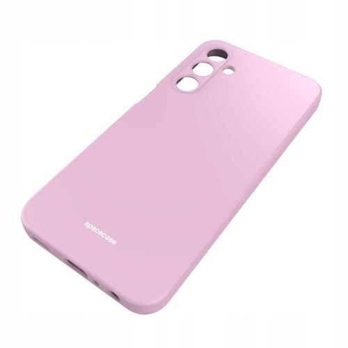 Spacecase lila szilikon tok Samsung Galaxy A25 5G telefonhoz, ferde nézet - Spacecase