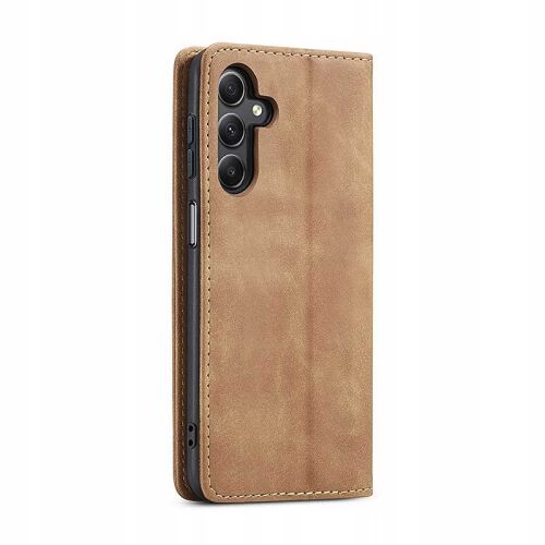 Spacecase Galaxy A35 5G világosbarna pénztárca tok oldalnézet - Spacecase