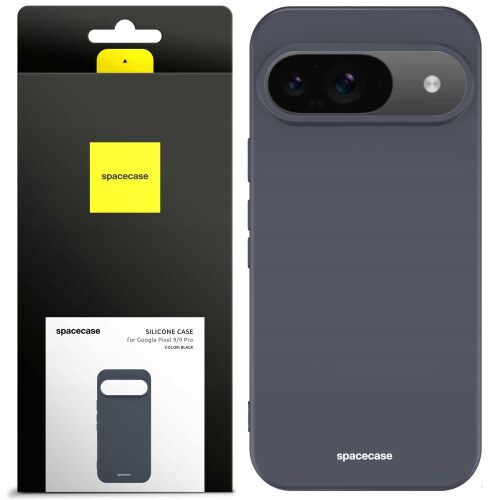 Spacecase Fekete Szilikon Tok Google Pixel 9/9 Pro telefonhoz, csomagolással - Spacecase