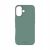 Spacecase sötétzöld szilikon tok iPhone 16-hoz, elölnézet