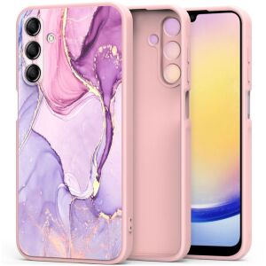 Husă telefon Tech-Protect Mood Marble pentru Samsung Galaxy A25 5G, design marmură roz și violet - Tech-Protect