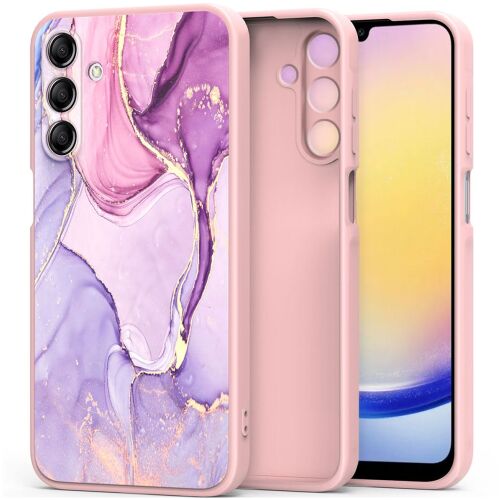 Tech-Protect Mood Marble obal na telefón Samsung Galaxy A25 5G, ružový a fialový mramorový dizajn