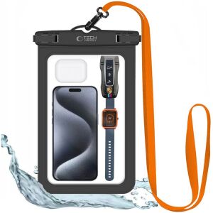 TECH-PROTECT UWC9 UNIVERSAL WATERPROOF CASE 8.9 INCH BLACK/ORANGE 126563498 - Tech-Protect