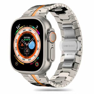 Pasek Tech-Protect do Apple Watch Stainless Line Tytanowy Pomarańczowy 42 44 45 126564163 - Tech-Protect