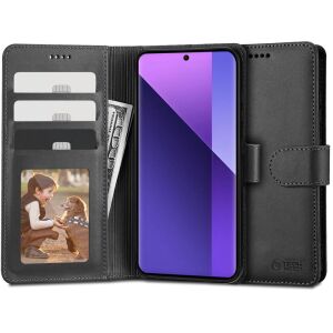 Tech-Protect schwarze Wallet Hülle für Xiaomi Redmi Note 13 Pro+ 5G mit Kartenfächern - Tech-Protect