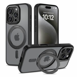 Tech-Protect Magring Matte Schwarze iPhone 16 Pro Max Hülle mit MagSafe-Kompatibilität und drehbarem Ringständer - Tech-Protect Handyhüllen