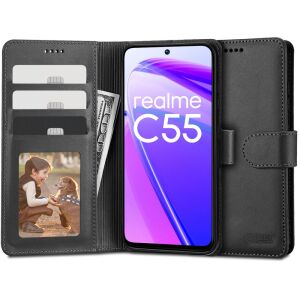 Husă portofel Tech-Protect pentru Realme C55, neagră, cu sloturi pentru carduri și spațiu pentru fotografie - Tech-Protect Huse telefon
