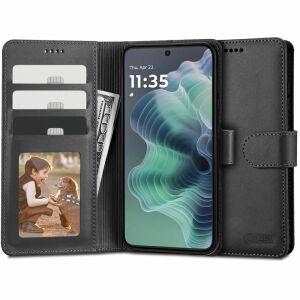 Husă portofel Tech-Protect pentru Motorola Moto G35 5G - Negru, cu sloturi pentru carduri și buzunar pentru numerar - Tech-Protect Huse telefon