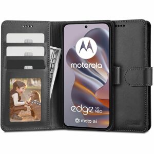 Etui portfelowe Tech-Protect do Motorola Edge 50 Neo - Czarny - Neo