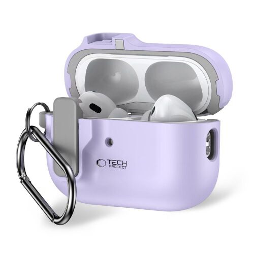 Tech-Protect Slim Hook levendula AirPods Pro tok karabinerrel - Headset kiegészítő