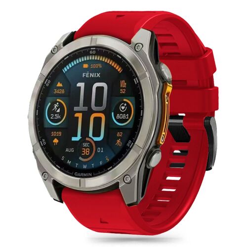 Tech-Protect piros szilikon szíj Garmin Fenix 5X/6X/7X/8 okosórához
