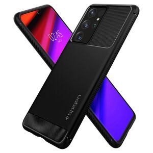 Spigen Rugged Armor Samsung G998 S21Ultra czarny/black matte ACS02349 126586078 - Spigen