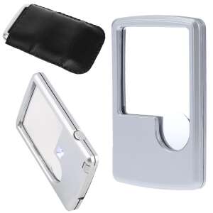 LED magnifying glass with 3x and 6x magnification, with a black leather case - Office Supply