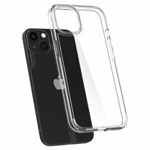 Widok pod kątem przezroczystego etui Spigen Ultra Hybrid iPhone 13 Mini - Spigen