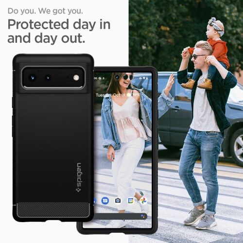 Spigen Masszív Páncéztok A Google Pixel 6 Matte Fekete Borítóhoz 126589935