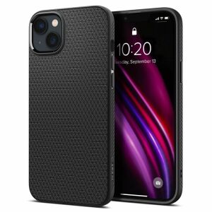 Spigen Liquid Air Matte Schwarz iPhone 14 Plus Hülle auf Telefon - Angesichtige Ansicht - Spigen