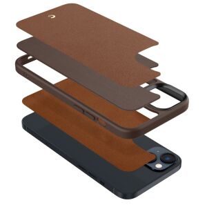 Spigen Cyrill Kajuk MagSafe iPhone 14 Plus husă Saddle Brown - vedere explodată - Spigen Huse telefon