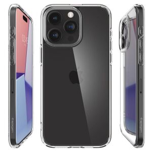 Spigen Ultra Hybrid Crystal Clear Case do iPhone 15 Pro Max - Widok z różnych stron - Spigen