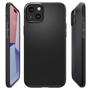 Spigen Thin Fit Czarne Etui do iPhone 15 Plus - Cienkie i Ochronne - Spigen