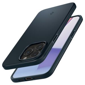 Spigen Thin Fit Sötétkék iPhone 15 Pro Tok - Szögletes nézet - Spigen