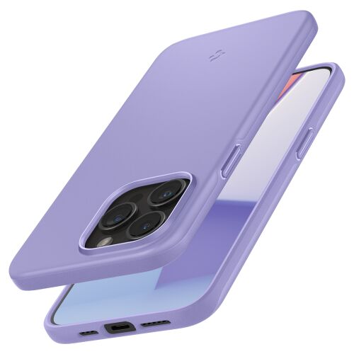 Spigen Thin Fit lila tok iPhone 15 Pro-hoz, ferde nézet - Spigen