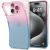 Spigen Liquid Crystal Gradation Pink obal pre iPhone 15 Pro na telefóne, priehľadný dizajn