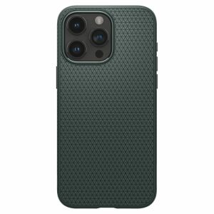 Spigen Liquid Air Abyss Green iPhone 15 Pro tok elölnézet - Spigen