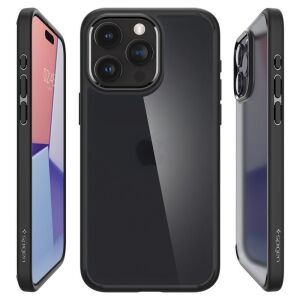 Spigen Ultra Hybrid Frost Black iPhone 15 Pro Etui - Przezroczysty tył z czarnym bumperem - Spigen