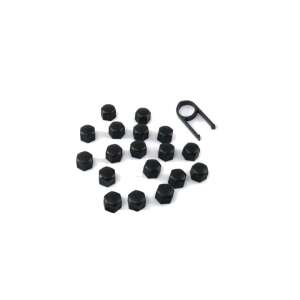 Черни капачки за гайки за колела, 17mm, 20+1 пакет, с инструмент за премахване - Болт на колелото