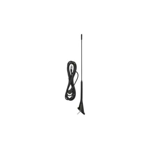 Autórádió antenna, 40 cm, 5 mm, 3 m kábellel, fekete