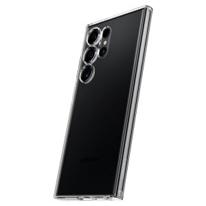 Szögletes nézet a Spigen Liquid Crystal tokról Samsung Galaxy S24 Ultra telefonon - Spigen