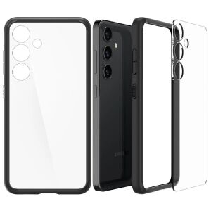 Spigen Ultra Hybrid Matný Čierny Obal pre Samsung Galaxy S24 Plus - Priehľadný Zadný Kryt - Spigen