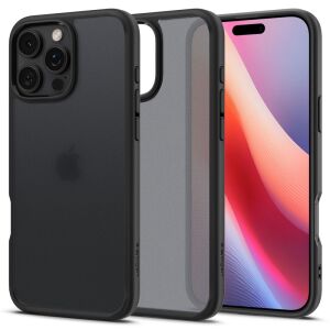 Spigen Ultra Hybrid Frost Black etui do iPhone 16 Pro Max, prezentacja designu i ochrony - Spigen