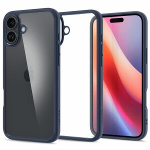 Spigen Ultra Hybrid Navy Blue iPhone 16 tok, a dizájn és védelem bemutatása - Spigen