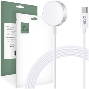 Cablu magnetic USB-C Tech-Protect Ultraboost pentru Apple Watch, 120cm, Alb, cu ambalaj - Tech-Protect