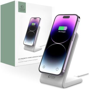 Tech-Protect Qi15W-A23 Magnetyczna Ładowarka Bezprzewodowa MagSafe z iPhone'em i opakowaniem - Tech-Protect